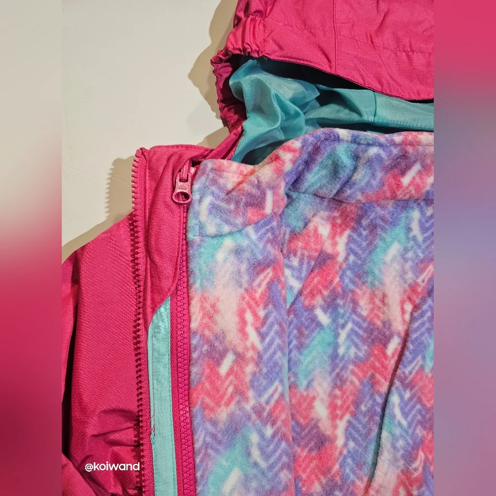 Eddie Bauer Girls Magenta Lightweight 3 in 1 Jacket Size M-10/12 - Picture 9 of 15